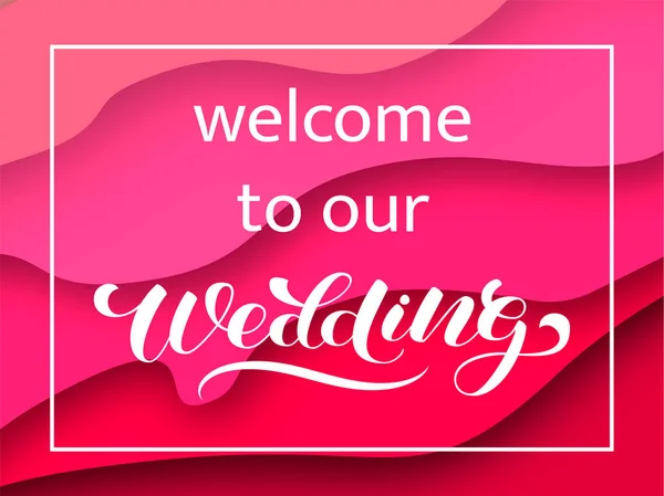 Benvenuti al lettering pennello da sposa. Illustrazione vettoriale per la decorazione — Vettoriale Stock