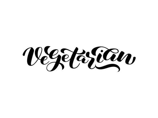 Letras de pincel vegetariano. Ilustración vectorial para decoración o banner — Vector de stock