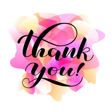 Teşekkürler yazı. Afiş için suluboya soyut arka plan. Vektör Illustration