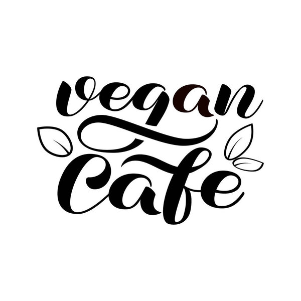 Веганские буквы в кафе. Векторная иллюстрация логотипа
