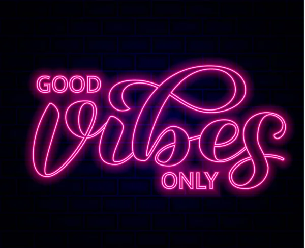 Good vibes only  lettering. Optimistic quote for clothes, banner. Vector illustration — Stock Vector