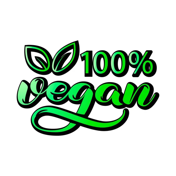 Letras de cepillo vegano. Ilustración vectorial para envasado de alimentos — Vector de stock