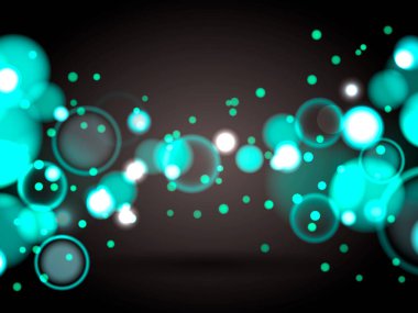 Soyut bokeh mavi arka plan. Kart veya poster için vektör çizimi