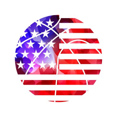 Basketbol Abd. Amerikan bayrağı ile vektör illüstrasyon