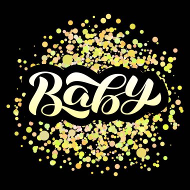 Bebek fırçası yazısı. Kart için vektör çizimi