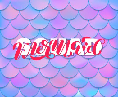 Deniz kızı ölçeği. Denizkızı mangası harfleri. Kıyafetler veya kart için vektör illüstrasyonu