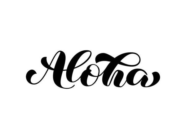 อโลฮาแปรงตัวอักษร การพิมพ์คําอวยพรภาษาฮาวาย รูปแบบเวกเตอร์สําหรับการ์ด — ภาพเวกเตอร์สต็อก