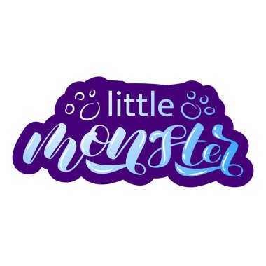 Canavar fırçası yazısı. Poster veya kart veya giysiler için vektör çizimi