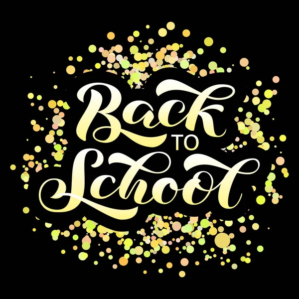 Back to school brush lettering. Vector illustration for card or banner — Stock Vector