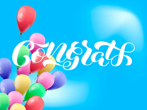Congrats brush  lettering. Vector illustration for clothes or card