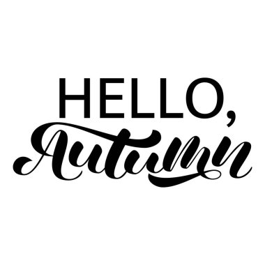 Sonbahar fırçası yazısı. Kart veya banner için vektör Illustration