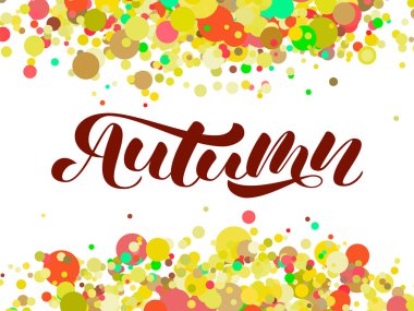 Sonbahar fırçası yazısı. Kart veya banner için vektör Illustration