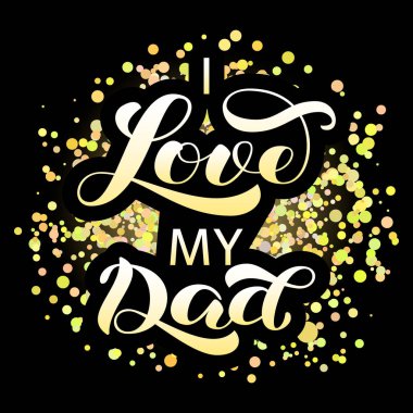 Babamın fırça harfine bayılırım. Vektör Illustration banner için