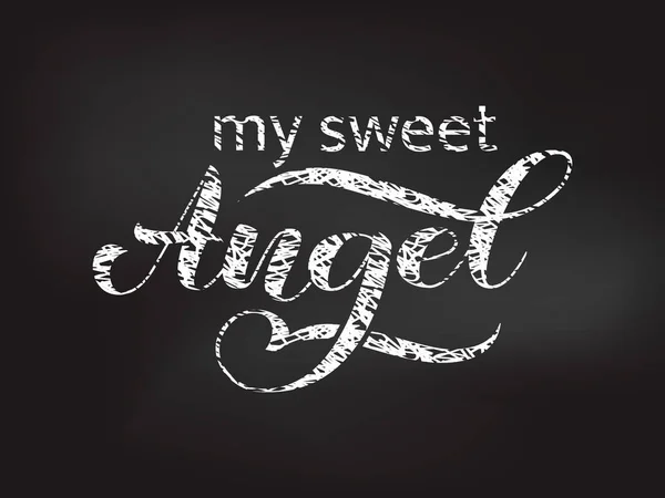 Мій солодкий Ангел пензлик для одягу, листівки або плаката. Векторні ілюстрації — стоковий вектор