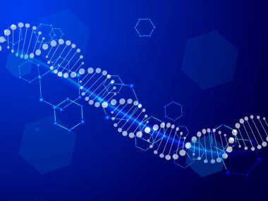 DNA soyut arka plan. Poster veya afiş için vektör Illustration