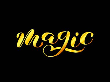 Sihirli fırça yazısı. Giysi veya kart için vektör çizimi