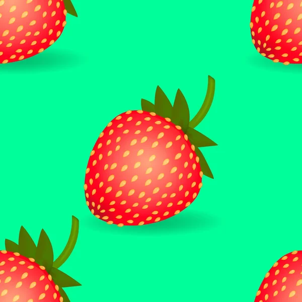 Nahtloses Muster. Erdbeer-Hintergrund. Vektorillustration — Stockvektor