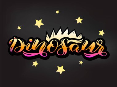 Dinozor harfleri. Afiş veya giysiler için vektör çizimi