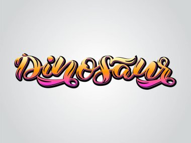 Dinozor harfleri. Afiş veya giysiler için vektör çizimi