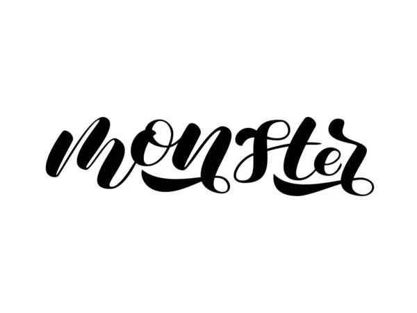 แปรงอักษรสัตว์ประหลาด ภาพเวกเตอร์สําหรับโปสเตอร์หรือการ์ด — ภาพเวกเตอร์สต็อก