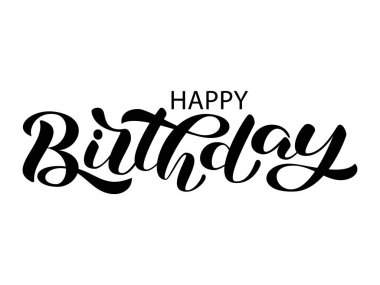 İyi ki doğdun yazı. Başlık sayfası veya kartpostal için tebrik alıntı. Vektör çizim