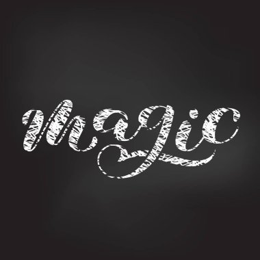 Sihirli fırça yazısı. Giysi veya kart için vektör çizimi