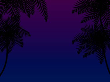 Palmiye ağacının gölgesi. Afiş veya poster için vektör çizimi