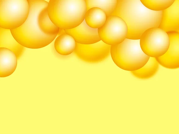 Padrão moderno abstrato com esferas amarelas. Ilustração vetorial para cartaz —  Vetores de Stock