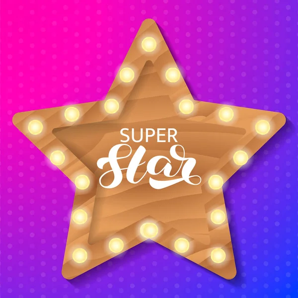 Super Star Borstelschrift Vector Stock Illustratie Voor Kaart Poster — Stockvector