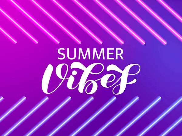 Summer Vibes Pinseln Schriftzüge Vektor Stock Illustration Für Banner Oder — Stockvektor