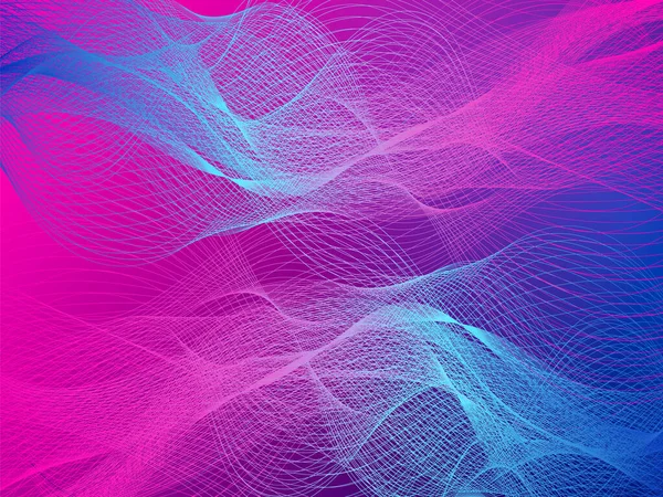 Синяя Розовая Неоновая Абстрактная Молекулярная Связь Векторная Иллюстрация Плаката Баннера — стоковый вектор