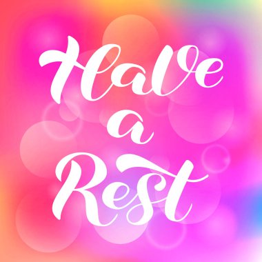 Dinlenme fırçası harflerini al. Kart veya poster için vektör stok illüstrasyonu