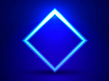 Neon ışıklandırma karesi. Soyut arkaplan. Poster için vektör stok illüstrasyonu