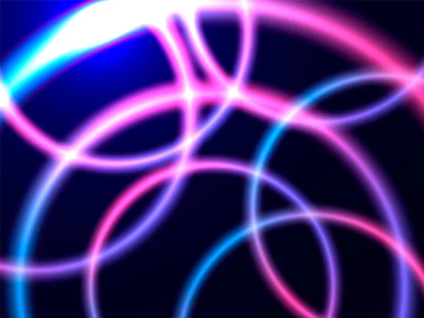 Neon Verlichting Rond Frame Abstracte Achtergrond Vector Stock Illustratie Voor — Stockvector