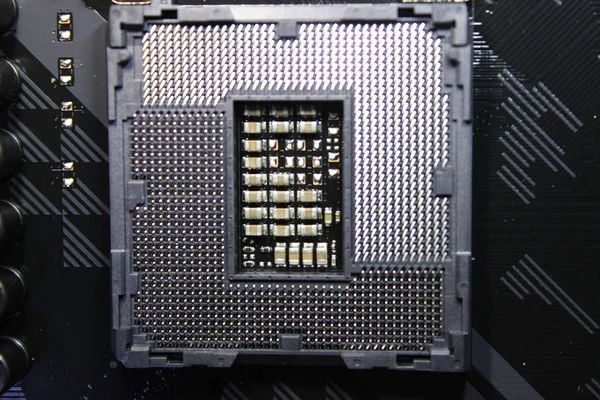 Cpu Moederbord Socket Top View Close — Stockfoto