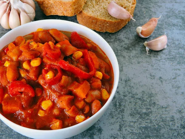 Bonen Mexicaanse Smakelijk Bonen Met Groenten Mexicaanse Stijl — Stockfoto