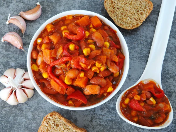 Fagioli Messicano Fagioli Appetitosi Con Verdure Stile Messicano — Foto Stock