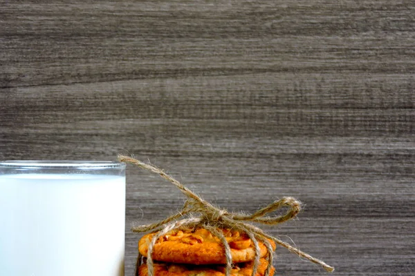 Sugar Peanut Biscuits Milk — Stock Photo, Image