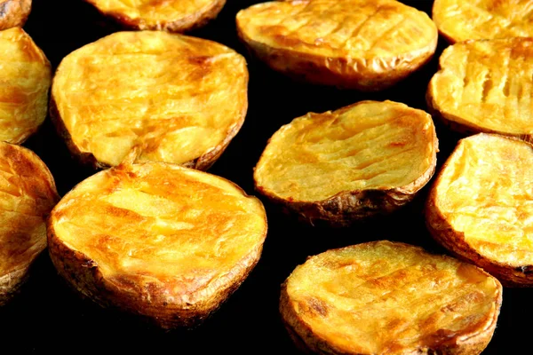 Baked Potato Halves Ruddy Baked Potatoes Peel — Stock Photo, Image