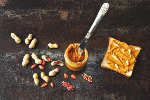 Pasta Amendoim Amendoim Lanche Vegan Lanche Ceto Conceito Proteína Vegetal — Fotografia de Stock