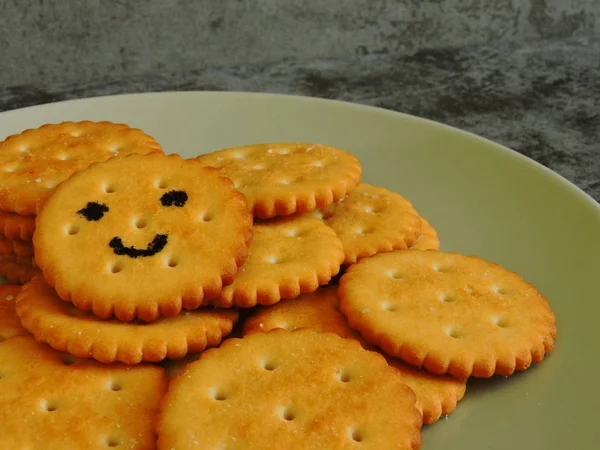 Cracker Smile Ruddy Crackers Copy Space — Stock Photo, Image