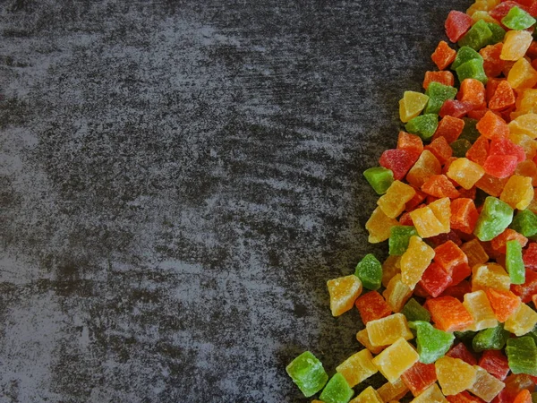 Mehrfarbige Süße Kandierte Früchte Gesunde Süßigkeiten — Stockfoto