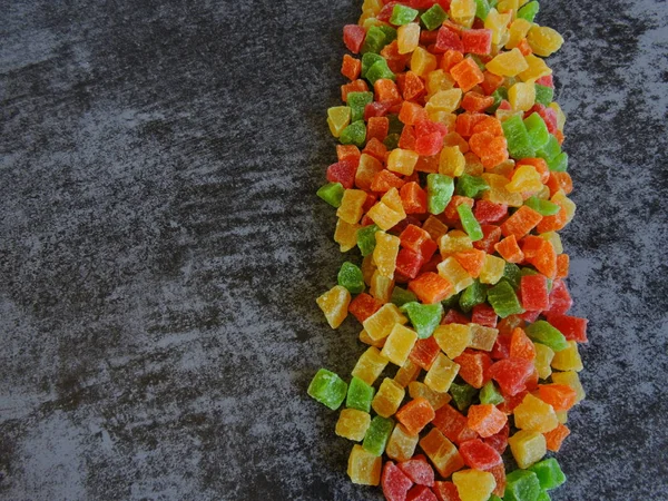 Frutas Cristalizadas Doces Multicoloridas Doces Saudáveis — Fotografia de Stock