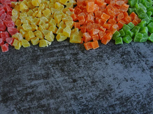 Helle Kandierte Früchte Kandierten Mehrfarbigen Süßen — Stockfoto
