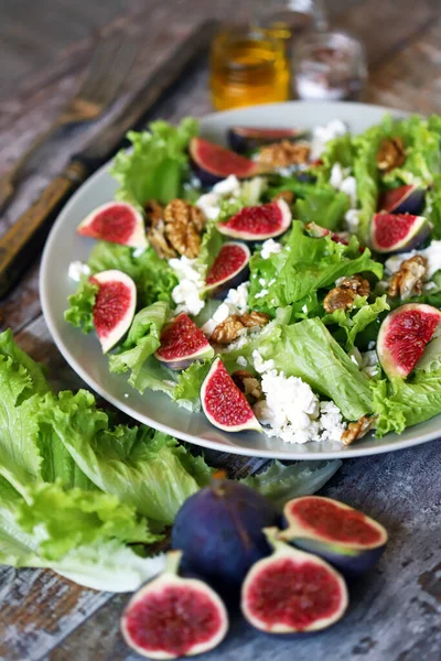 Gesunder Salat Mit Feigen Und Quark Keto Diät Keto Salat — Stockfoto