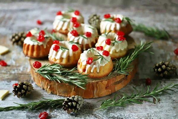 Deliciosos Belos Muffins Natal Uma Decoração Natal — Fotografia de Stock