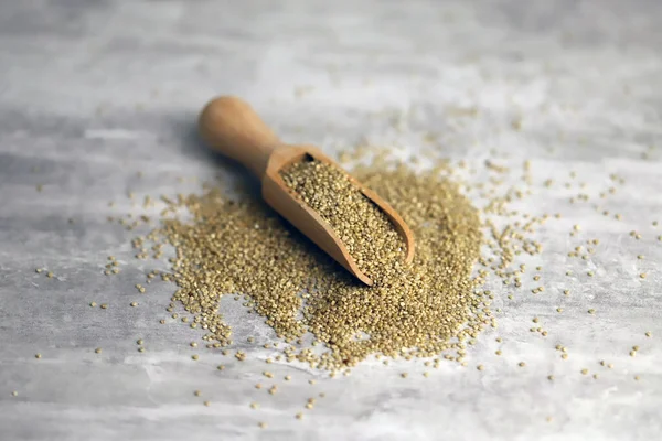 Quinoa Seeds Wooden Spatula — Stock Photo, Image