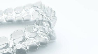 Görünmez aligner, diş teli--3d render