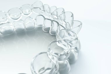 Görünmez aligner, diş teli--3d render