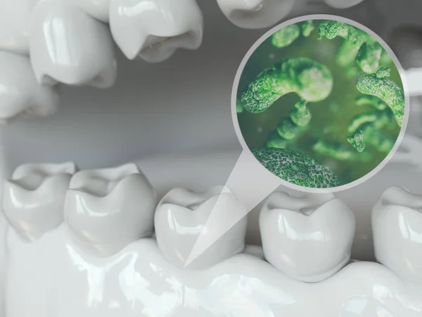 Bakteri ve virüsleri diş 2 2--3d render çevresinde